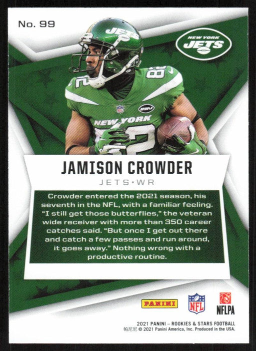 Jamison Crowder 2021 Panini Rookies & Stars # 99 New York Jets Base - Collectible Craze America