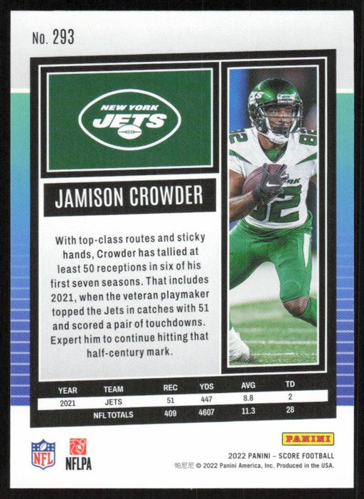 Jamison Crowder 2022 Panini Score Football # 293 Base New York Jets - Collectible Craze America
