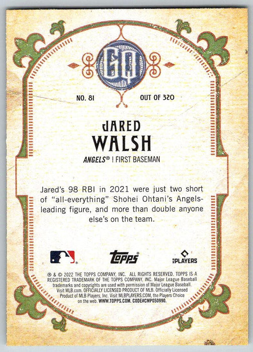 Jared Walsh 2022 Topps Gypsy Queen # 81 Los Angeles Angels - Collectible Craze America