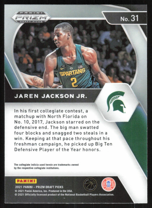 Jaren Jackson Jr. 2021 Panini Prizm Draft Picks # 31 Michigan State Spartans - Collectible Craze America