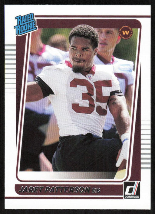 Jaret Patterson 2021 Donruss Football # 298 RC Washington Football Team Rated Rookie Base - Collectible Craze America