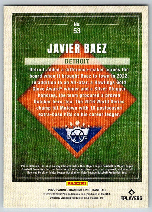 Javier Baez 2022 Panini Diamond Kings # 53 Detroit Tigers - Collectible Craze America