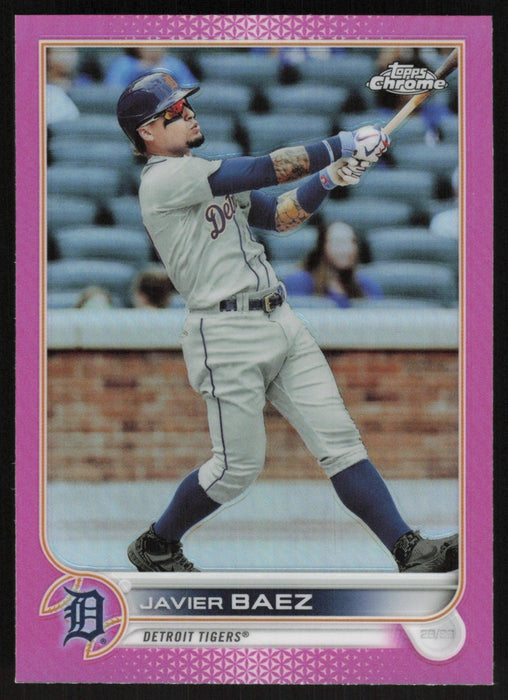 Javier Baez 2022 Topps Chrome # 147 Pink Refractor Detroit Tigers - Collectible Craze America