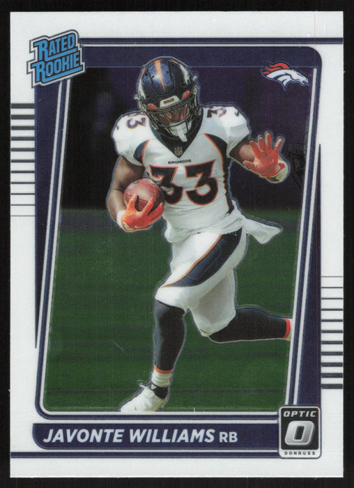 Javonte Williams 2021 Donruss Optic Rated Rooke # 215 RC Denver Broncos Base - Collectible Craze America