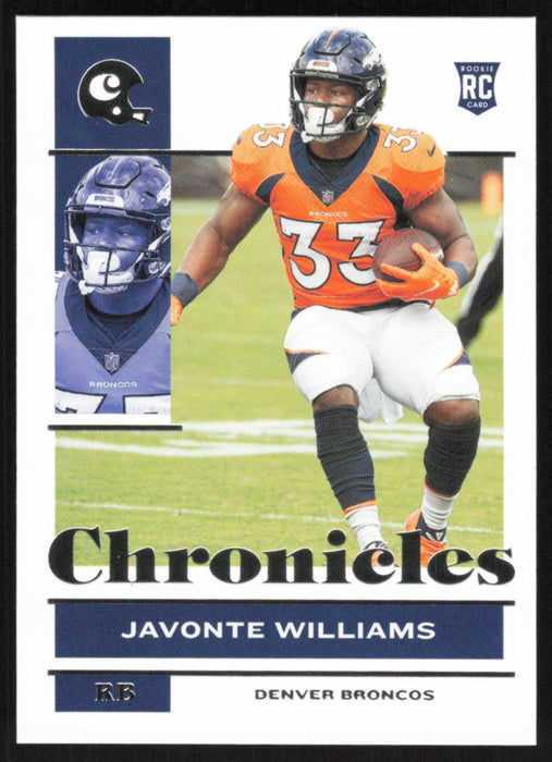 Javonte Williams 2021 Panini Chronicles # 31 RC Denver Broncos Base - Collectible Craze America