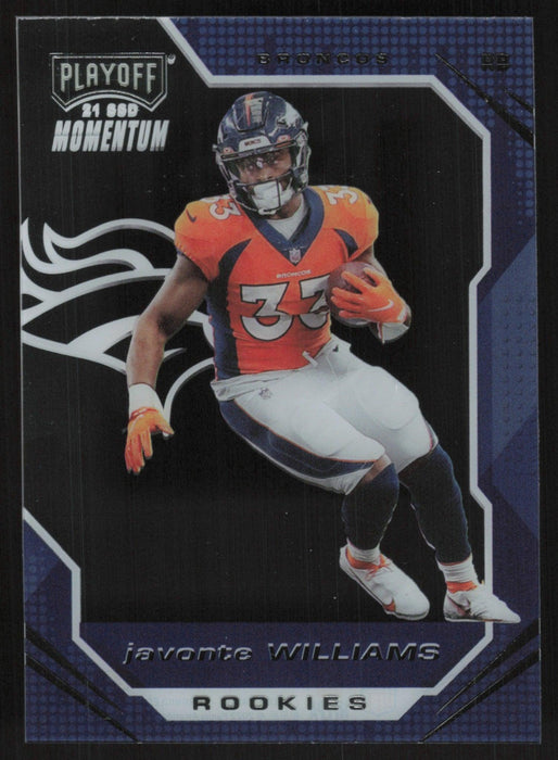 Javonte Williams 2021 Panini Chronicles Playoff Momentum Rookies # PMR-14 RC Denver Broncos - Collectible Craze America