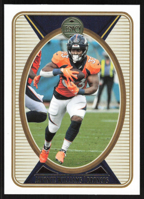 Javonte Williams 2022 Panini Legacy Football Base # 30 Denver Broncos - Collectible Craze America