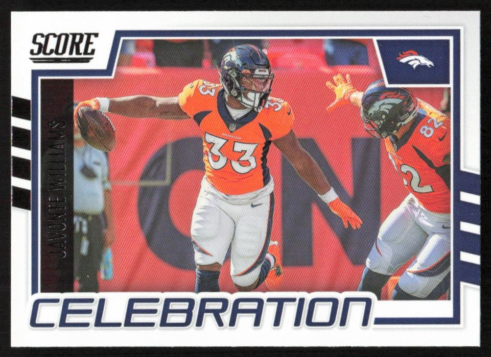 Javonte Williams 2022 Panini Score Football # C-JW Celebration Denver Broncos - Collectible Craze America