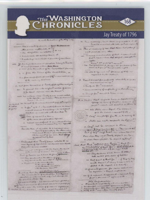 Jay Treaty of 1796 2022 The Washington Chronicles # 168 Gold /699 - Collectible Craze America