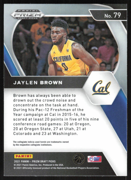 Jaylen Brown 2021 Panini Prizm Draft Picks # 79 Cal Golden Bears - Collectible Craze America