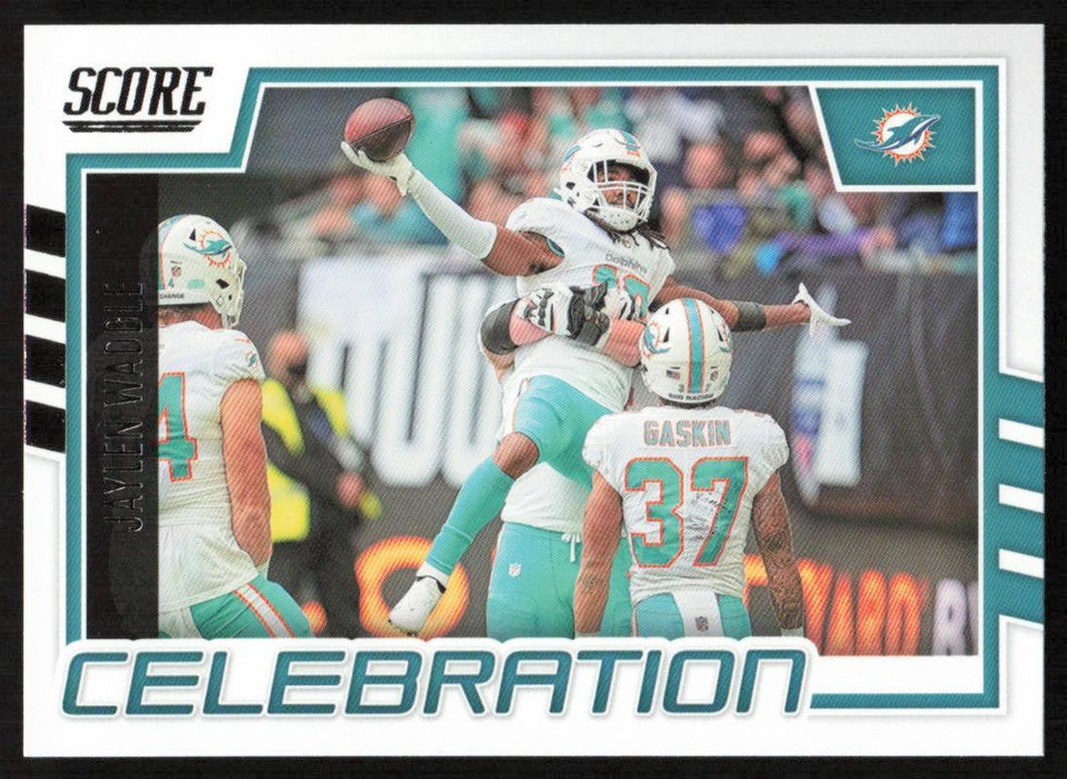 Jaylen Waddle 2022 Panini Score Football # C-JW Celebration Miami Dolphins - Collectible Craze America