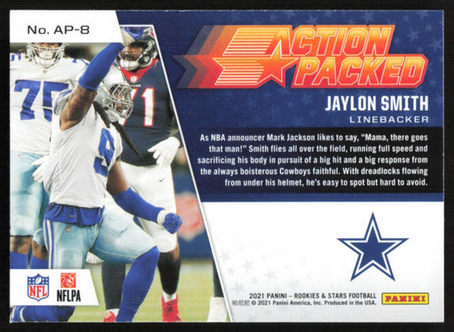 Jaylon Smith 2021 Panini Rookie & Stars # AP-8 Action Packed Dallas Cowboys - Collectible Craze America