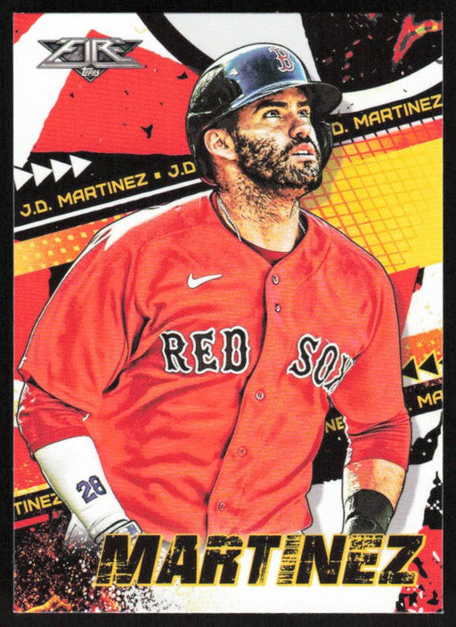 JD Martinez 2022 Topps Fire Baseball # 19 Boston Red Sox Base - Collectible Craze America