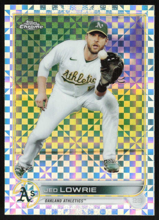 Jed Lowrie 2022 Topps Chrome # 140 X-Fractor Oakland Athletics - Collectible Craze America