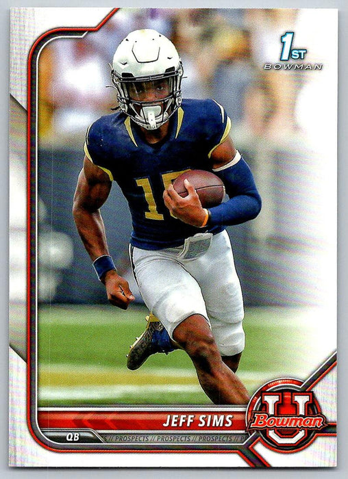 Jeff Sims 2021 Bowman University Football # 44 Georgia Tech Yellow Jackets 1st Bowman - Collectible Craze America