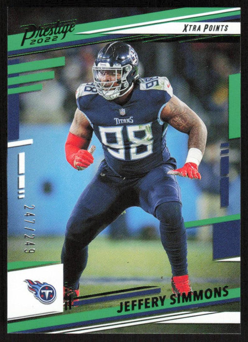 Jeffery Simmons 2022 Panini Prestige Xtra Points # 289 Green 247 /249 Tennessee Titans - Collectible Craze America