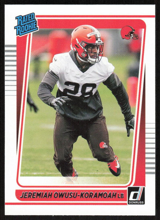 Jeremiah Owusu-Koramoah 2021 Donruss Football # 326 RC Cleveland Browns Rated Rookie Base - Collectible Craze America