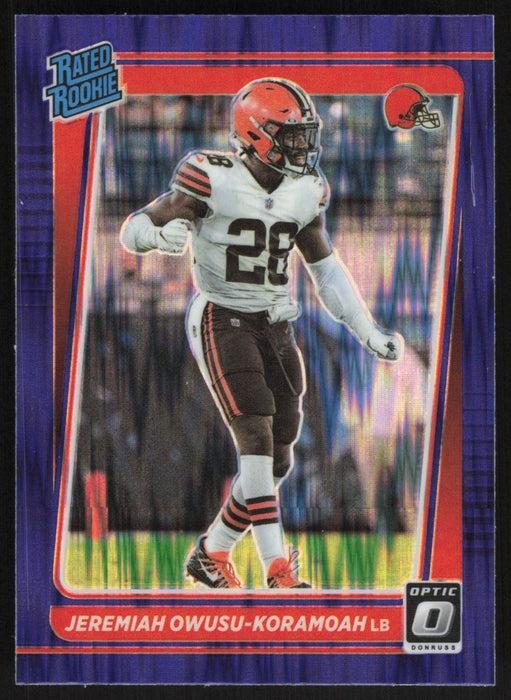 Jeremiah Owusu-Koramoah 2021 Donruss Optic Rated Rookie # 274 RC Purple Shock Cleveland Browns - Collectible Craze America