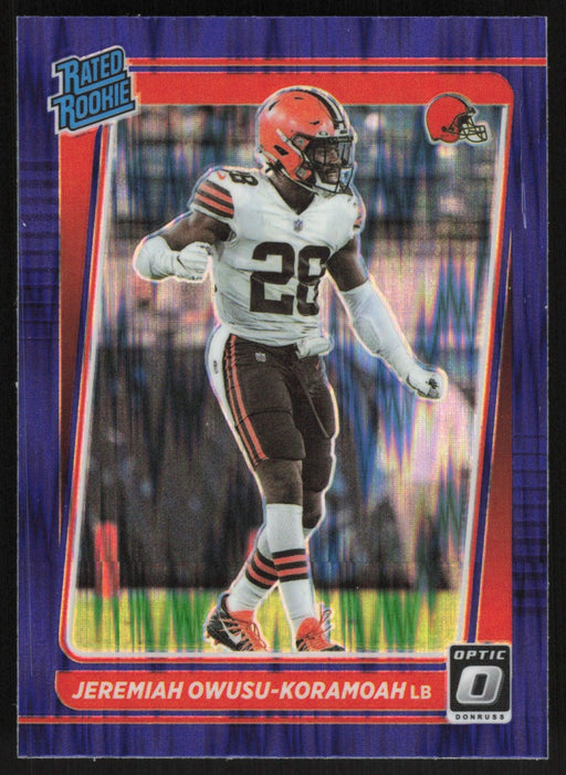 Jeremiah Owusu-Koramoah 2021 Donruss Optic Rated Rookie # 274 RC Purple Shock Cleveland Browns - Collectible Craze America