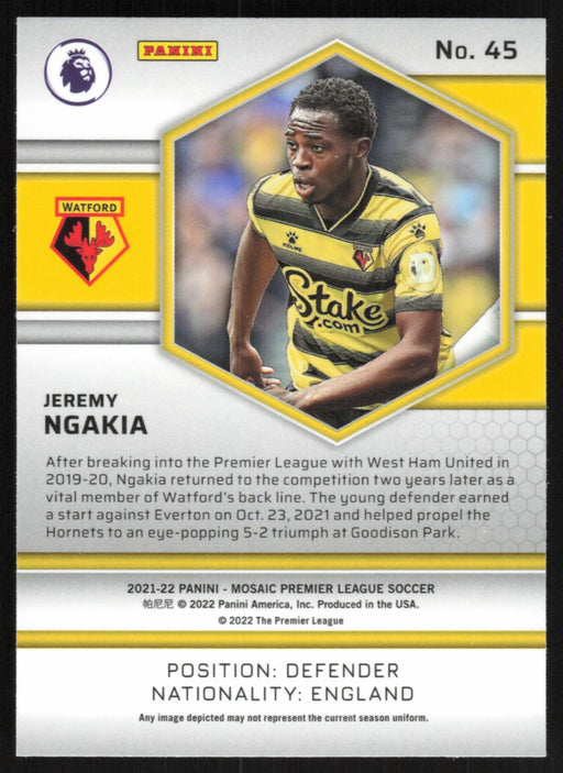 Jeremy Ngakia 2021 Panini Mosaic Premier League # 45 RC Watford Base - Collectible Craze America