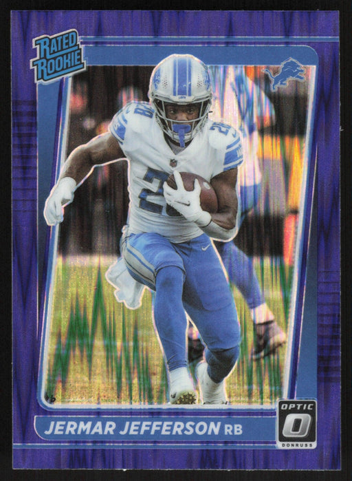 Jermar Jefferson 2021 Donruss Optic Rated Rookie # 296 RC Purple Shock Detroit Lions - Collectible Craze America