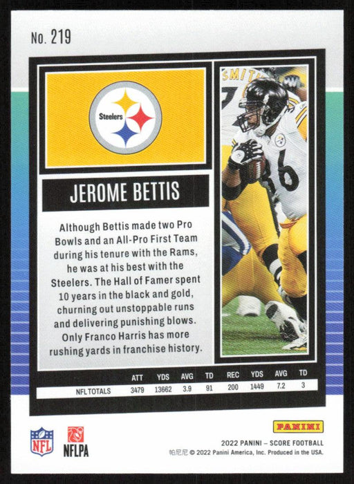 Jerome Bettis 2022 Panini Score Football # 219 Base Pittsburgh Steelers - Collectible Craze America