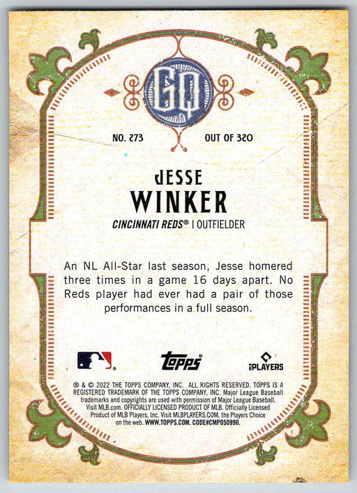 81 Jesse Winker Royal Blue Cincinnati Reds 2022 Topps Series One