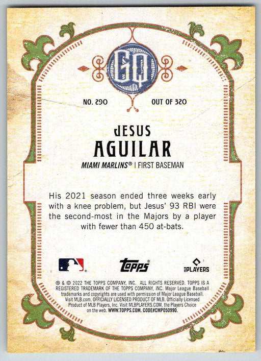 Jesus Aguilar 2022 Topps Gypsy Queen # 290 Miami Marlins - Collectible Craze America