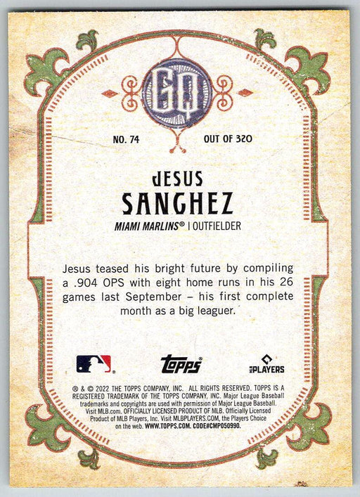 Jesus Sanchez 2022 Topps Gypsy Queen # 74 Miami Marlins - Collectible Craze America