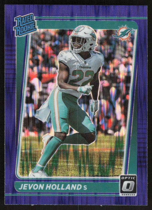 Jevon Holland 2021 Donruss Optic Rated Rookie # 267 RC Purple Shock Miami Dolphins - Collectible Craze America