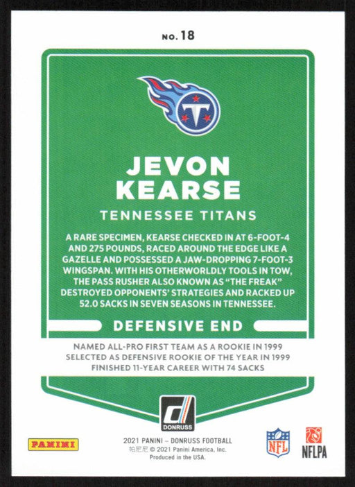 Jevon Kearse 2021 Donruss Football # 18 Tennessee Titans Base - Collectible Craze America