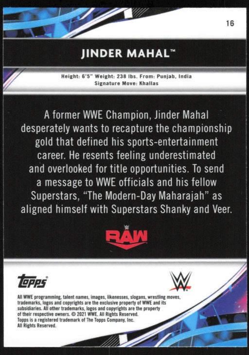 Jinder Mahal 2021 Topps Finest WWE # 16 - Collectible Craze America