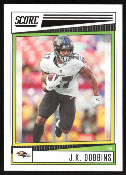 JK Dobbins 2022 Panini Score Football # 185 Base Baltimore Ravens - Collectible Craze America