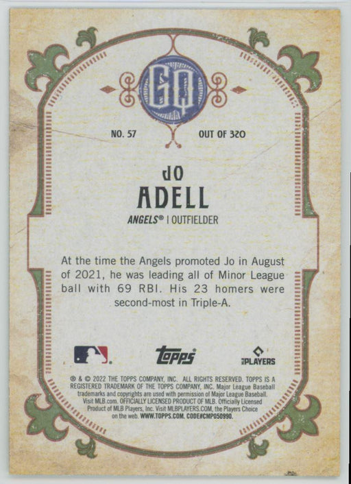 Jo Adell 2022 Topps Gypsy Queen # 57 Los Angeles Angels - Collectible Craze America