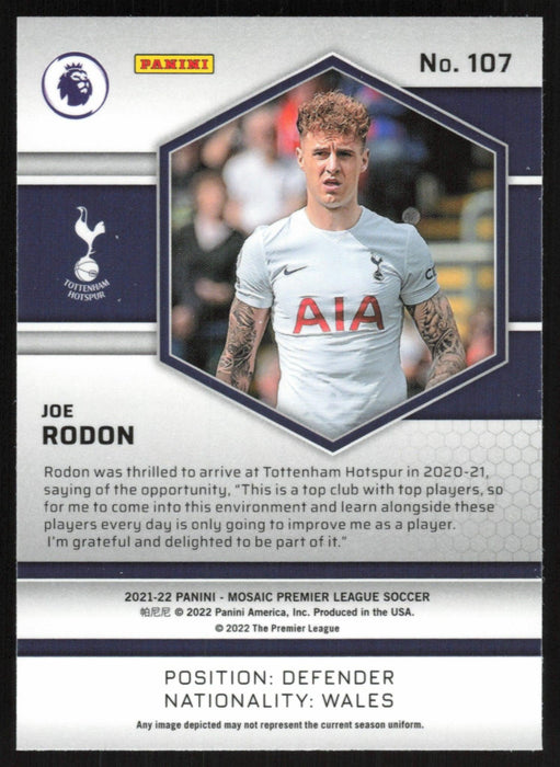 Joe Rodon 2021 Panini Mosaic Premier League # 107 RC Tottenham Hotspur Base - Collectible Craze America