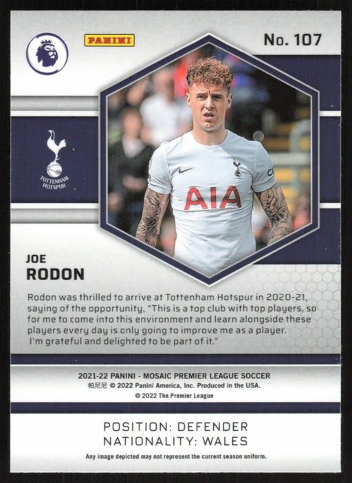 Joe Rodon 2021 Panini Mosaic Premier League # 107 RC Tottenham Hotspur Base - Collectible Craze America