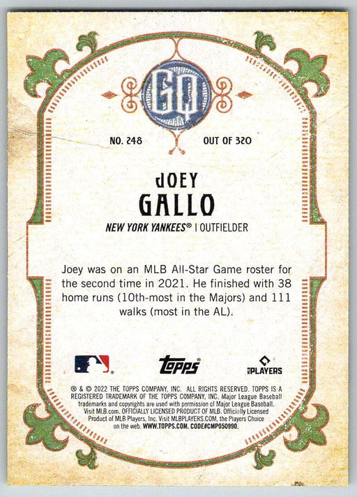 Joey Gallo 2022 Topps Gypsy Queen # 248 Texas Rangers - Collectible Craze America