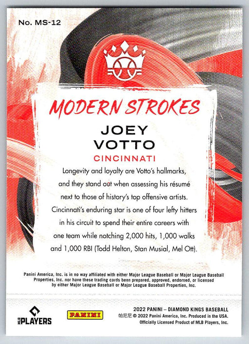 Joey Votto 2022 Panini Diamond Kings # MS-12 Modern Strokes Cincinnati Reds - Collectible Craze America