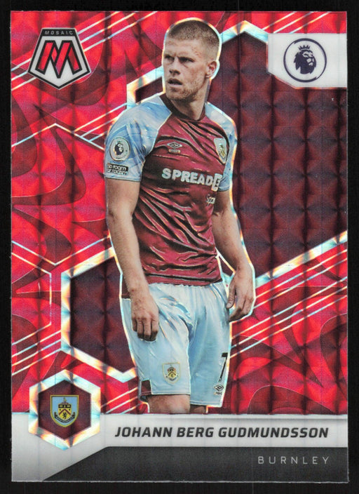 Johann Berg Gudmundsson 2021 Panini Mosaic Premier League # 36 Reactive Red Burnley - Collectible Craze America