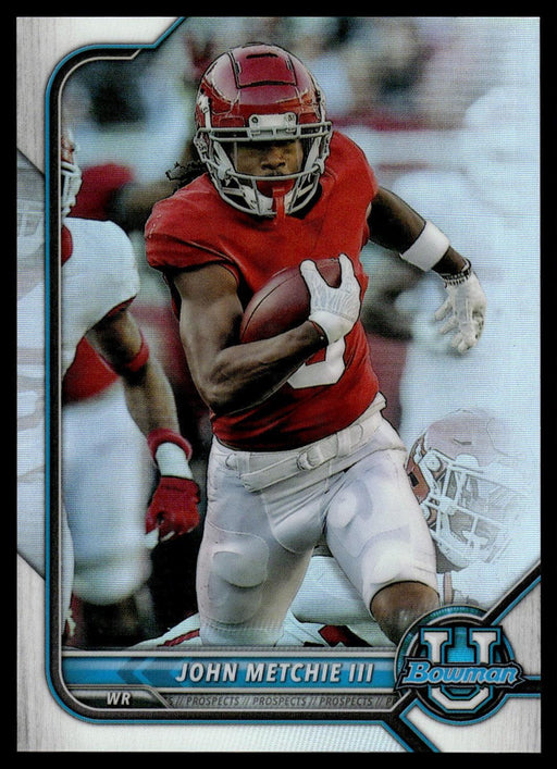 John Metchie III 2021 Bowman University Football # 99 Refractor Alabama Crimson Tide - Collectible Craze America