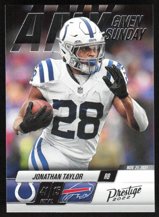 Jonathan Taylor 2022 Panini Prestige Any Given Sunday # 14 Insert Indianapolis Colts - Collectible Craze America