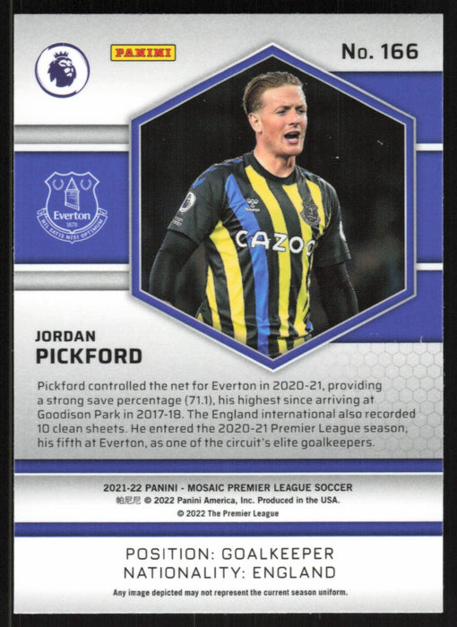 Jordan Pickford 2021 Panini Mosaic Premier League # 166 Everton Base - Collectible Craze America