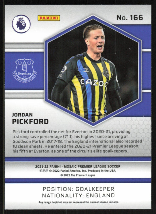 Jordan Pickford 2021 Panini Mosaic Premier League # 166 Everton