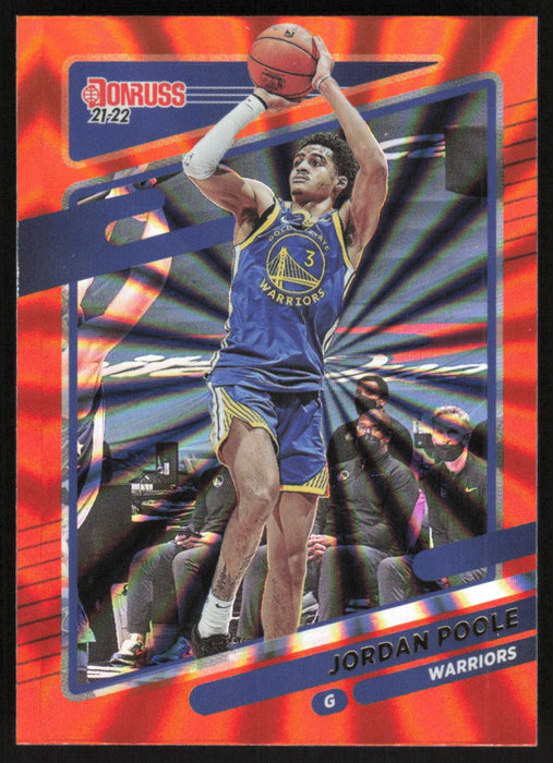 Jordan Poole 2021 Donruss # 13 Orange Holo Laser Golden State Warriors - Collectible Craze America