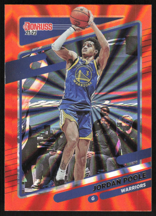 Jordan Poole 2021 Donruss # 13 Orange Holo Laser Golden State Warriors - Collectible Craze America