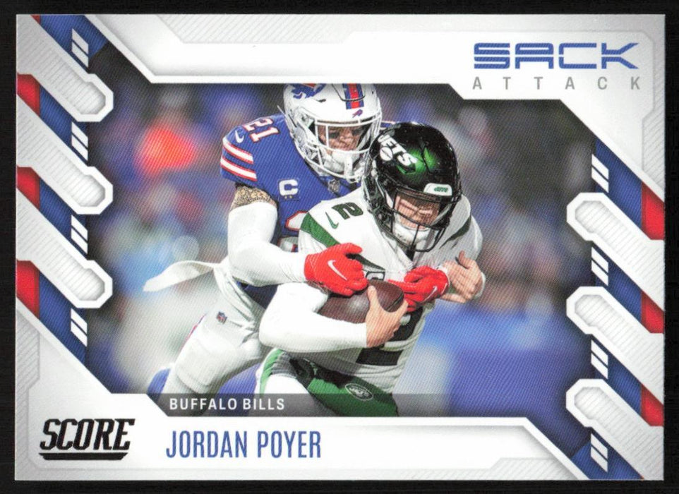 Jordan Poyer 2022 Panini Score Football # AS-JP Sack Attack Buffalo Bills - Collectible Craze America