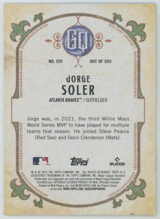 Jorge Soler 2022 Topps Gypsy Queen # 199 Atlanta Braves - Collectible Craze America