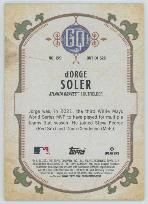 Jorge Soler 2022 Topps Gypsy Queen # 199 Green Atlanta Braves - Collectible Craze America