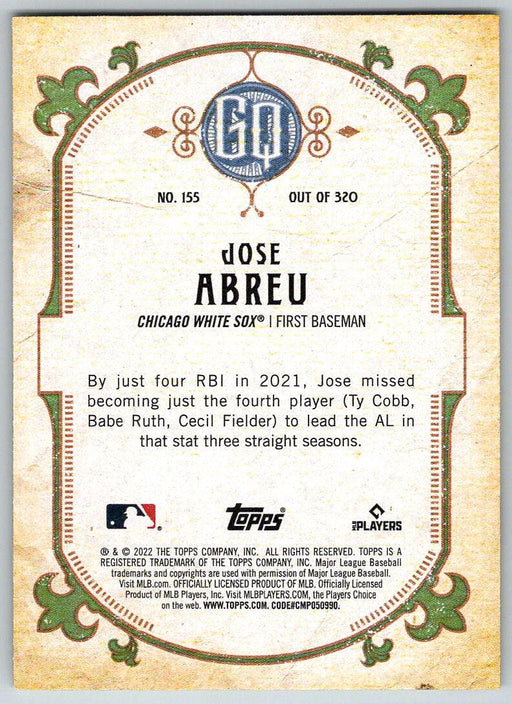 Jose Abreu 2022 Topps Gypsy Queen # 155 Chicago White Sox - Collectible Craze America