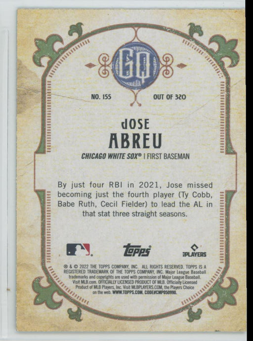 Jose Abreu 2022 Topps Gypsy Queen # 155 Green Border Chicago White Sox - Collectible Craze America